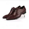 Gewebte Lederschuhe für Herren, modisch, für Büro und Business, italienische Oxfords, Derby-Schuhe, spitze Zehen, Hochzeit, Party, formell