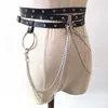 Cinture Sexy Pub Gonna di pelle femminile Punk Gothic Rock Imbracatura Vita Catena di metallo Corpo Bondage Cintura cava Accessori per LadyBelts Forb22