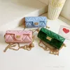 girls Candy color jelly handbags fashion kids PVC diagonal cylinder bag Small gold ball chain one shoulder bags 2022 summer purse F1196