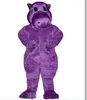 Factory Direct New Purple Hippo Mascot Costume Cartoon River Horse Animal Anime Thème du personnage de Noël Carnaval Party Fancy Costume