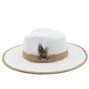 Veer band vond Fedora hoeden voor vrouwen brede rand mannen formele jazz muts Panama kerk trouwjurk hoed Chapeu feminino