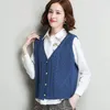 Women's Vests Spring Cardigan Coat Korean Style V-neck Sweater Vest For Women 2022 Winter Clothes Trend Full Color Single Breasted Tops Luci