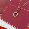 Rose Gold Chain Women Halsband Designer smycken Silver Silver Rostfritt stål Tunna kedjor Custom First Class Diamond Multiple Ring Pendant Necklace Designers Jewelry