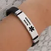 Type 2 Stainless Steel Life Star Silicone Bracelet Warning Bracelets Pulseras Emergency First Aid Health Monitoring Laser Engraved