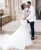 Plus Size Arabic Aso Ebi Lace Beaded Mermaid Wedding Dress High Neck Sheer Neck Long Sleeves Vintage Sexy Bridal Gowns Dresses