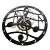 Wall Clocks Musical Theme Wooden Clock Music Notes Treble Clef Silent Sweep Watch Sheet Art Musician Home DecorWall