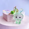 Transparent coupe lapin porte-clés rêve cristal poupée pendentif voiture pendentif petits cadeaux en gros