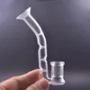 High Quality Glass J-Hook Adapter 14mm Joint Female Hookah Mouthpiece Concave Filter Pipe for Dab Rig Bong with Glass Oil Burner Pipes