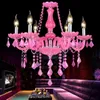 Hangende lampen Europees roze kristal kroonluchter ktv love el kinderen slaapkamer prinses kamer romantische kroonluchterpendant