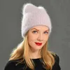 Nuovo berretto di lana solido lavorato a maglia caldo morbido alla moda semplice stile coreano donna casual berretto lavorato a maglia di cashmere tutto-fiammifero J220722