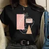 MAYCAUR VACKRA LINE FACE PRINT T-shirt Kvinnor 90-tals grafisk t-shirt harajuku sommarstoppar söta kortärmad casual kvinnlig topp