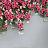 Decoración de fiesta Flores artificiales Planta de ratán Vid Rose Strips Fondo de pared Colgando Oclusión Ventana de boda