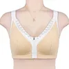 ¡Novedad de 2022! Sujetador Sexy de encaje para mujer, sujetador con cierre frontal, ropa interior sin aros, lencería cómoda, Bralette de algodón, busto grande 52/120 B C L220726