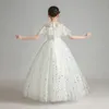 ثياب فتاة زهرة متصلة لحفل زفاف بوهيمي رخيصة الطول طول الغلاف الأكمام الإمبراطورية الشمبانيا الدانتيل