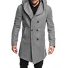Homens de moda com capuz de manga comprida inverno quente de alta qualidade casaco de lã Parka com capuz de colarinho fora do casaco de casaco longa de casaco de casaco longo T220810