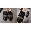 2023 fashion Casual Mules Flats DesignerMetal Chain Princetown Men Women Slippers Mules Flats Genuine Leather Fashion Genuine Leather Casual shoes NO14