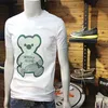 Novos camisetas para homem Urso Imprimir Manga Curta Slim Fit 2022 Verão Moda Designer Masculino Tees Jovem Casais Mesmo Camiseta Roupas Masculinas M-4XL