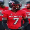 XFLSP 사용자 정의 UNLV Rebels Football Jersey Steve Jenkins Chad Magyar 7 Kenyon Oblad 12 Randall Cunningham NCAA College Mens Youth