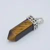 Colliers pendants en argent plaqué naturel Tiger Eye rose Crystal Stone Square Colonne Pendants Femmes Girl Chain Charm Collier Collier ACC300Y