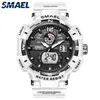 Sport Watch for Men Clock Fashion White Hour 50m Imperpose les mains lumineuses étanche Montreuse-bracelet Digital 8045 hommes montres Quartz 220523