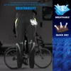 QUESHARK Men Warm Fleece Windproof Waterproof Reflective Cycling Pants Thermal Riding Sports MTB Road Bike Bicycle Trousers 220509