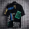 サマーメンズTシャツハラジュクファッション韓国印刷半袖トップティーメンカジュアルメンズ衣料品ストリートトレンドTシャツ220607