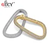 Keychains Gucy Iced Out Carabiner Key Chain Gold Silver Color Hip Hop CZ Charm Jewelry Solid for Men Gifts1072325