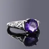 Bagues de mariage argenté zircon amethyst pour femmes vintage design bijoux bijoux de mariage anneau accessoire