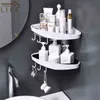 Toilet hoekplanken muur gemonteerd geen boor shampoo douche houder rek badkamer organisator opslag caddy voor keukenhuis J220702