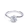 Tianyu Gems Silver Women Solitaire 5mm/65mm Moissanite Diamonds Wedding Rings 6 Claw Prong Setting Finger Band Stone Gift