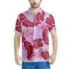 Heren Polos Mens Summer Fashion Polynesische tribale Hawaiiaanse paarse monster palmbladeren print aangepaste mannen kleding op eisers