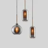 Pendant Lamps Modern Smoke Grey Glass Lights Bedroom Bedside Restaurant Living Dining Table Hanging Design El Room FixturesPendant