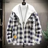 LEGIBLE Winter Jacket Men Loose Parka Men Fashion Thick Warm Plaid Mens Jackets and Coats Flleece Jackets Men 201128