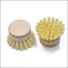 Brosses de nettoyage outils ménagers organisation de ménage maison jardin nouvelle brosse de cuisine en bois de sisal hêtre bambou tête de vaisselle outil propre