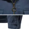 2022 Men Spring Summer Hoodie Shirt Casual Solid Color Long Sleeve Overcoat Fashion Zipper Cotton Shirts Mens Blouse Clothes L220704