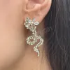Boucles d'oreilles à fleurs en strass multicolores pour femmes, longues boucles d'oreilles pendantes en cristal de haute qualité, accessoires de bijoux tendance