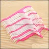 25Pcs/Bag Plastic Dental Tootick Cotton Floss Stick For Oral Health Table Kitchen Bar Accessories Tool Opp Bag Pack Drop Delivery 2021 Tooti