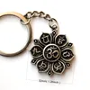 Keychains Mandala om Yoga Lotus Flower Natural Shell Keychain Storlek 1.2 "Keychains Fier22