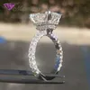 Anéis de casamento moda moda nobre grande quadrado quadrado brilhante anel de noivado de luxuos