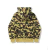 Hip hop Mens hooded Hoodies Fashion Mens Stylist Cartoon camouflage Printing Jacket Men Womens High Quality cardigan Casual Sweatshirts 5 Colors