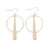 Japanese Korean European and American earrings temperament simple retro long geometric circle earrings women