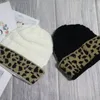 파티 모자 25pcs Lot Leopard Beanie 모자 겨울 니트 귀 GA 창고 크리스마스 선물 모자 Domil1138