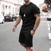 Conjunto de pantalones cortos Hombres Moda de verano Traje de fitness Moda Cuello redondo Camiseta transpirable Ropa deportiva Fitness Hombre Jogger Chándal 220801