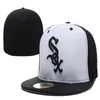 Оптовая команда White Sox Team Baseball Fitted Caps Высококачественные мужские спортивные снимки Flat Brim на поле Полные закрытые дизайнерские шляпы