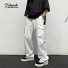 FOJAGANTO Spring Mens Spodnie Koreańskie kolorowe multipockets proste Hip Hop Street swobodne luźne spodnie Mężczyzna 220810