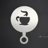 Rvs Koffie Mold Cafe Foam Template Koffie Decoratie Gereedschap Barista Stencils Koffietaart Afdrukken Model GC13488