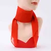 Marque plaine mousseline de soie foulard en soie été femmes cheveux cou carré foulards bureau femme impression foulard châle bandana foulard