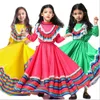 Сцена носить испанское фламенко платье детские цыганцы танец костюм детский бальный живот танцы 100-150см девушка элегантные Vestidos косплей