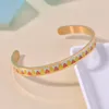 Colorful Pattern Enameled Bangle Bracelet 18K Gold Personality Women Jewelry