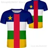 Środkowoafrykańska koszulka T-SHIRT Numer Numer Caf T-Shirt Nation Flag Centrafricaine Republic French Print Po Odzież 220609